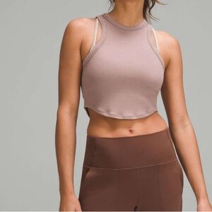 Lululemon Hold Tight Cropped Tank Top Twilight Rose